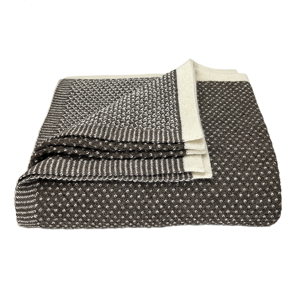 Cocoa Dot Reversible Alpaca Throw SLATE + SALT | Heirloom Boulevard