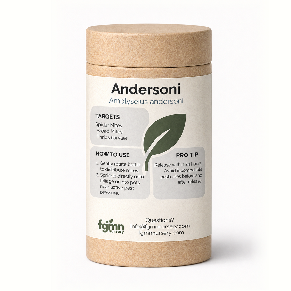 FGMN Nursery Amblyseius andersoni | Heirloom Boulevard