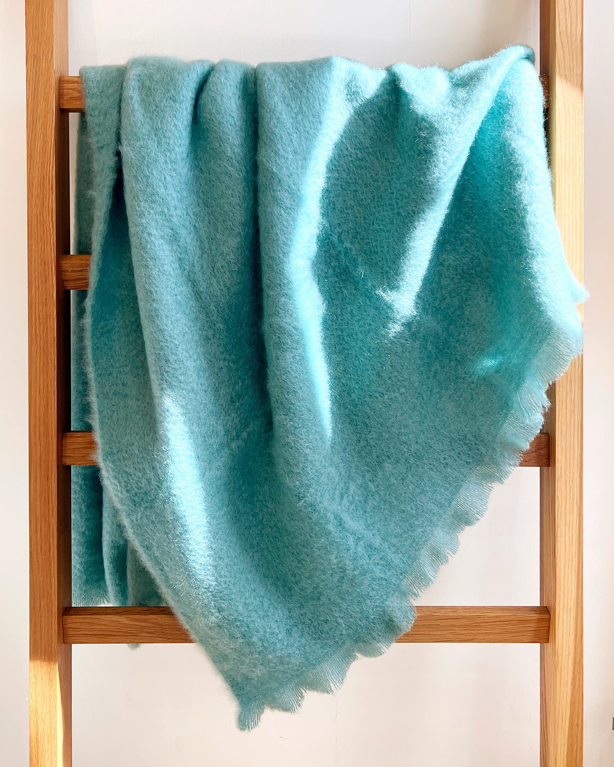 Mantas Ezcaray Aquamarine Mohair Blanket Throw atacama home | Heirloom Boulevard