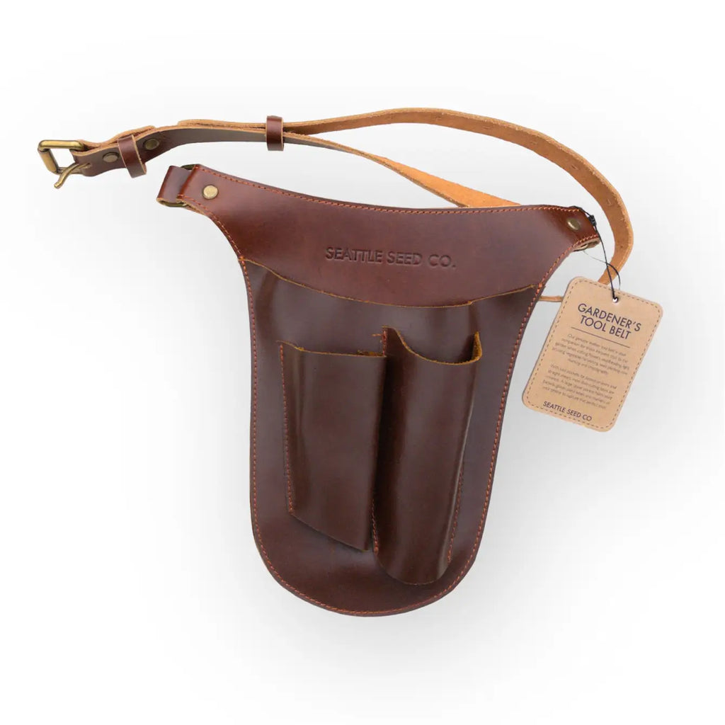 Seattle Seed Company Harvest Essentials Gardener's Tool Belt Genuine Leather | Heirloom Boulevard