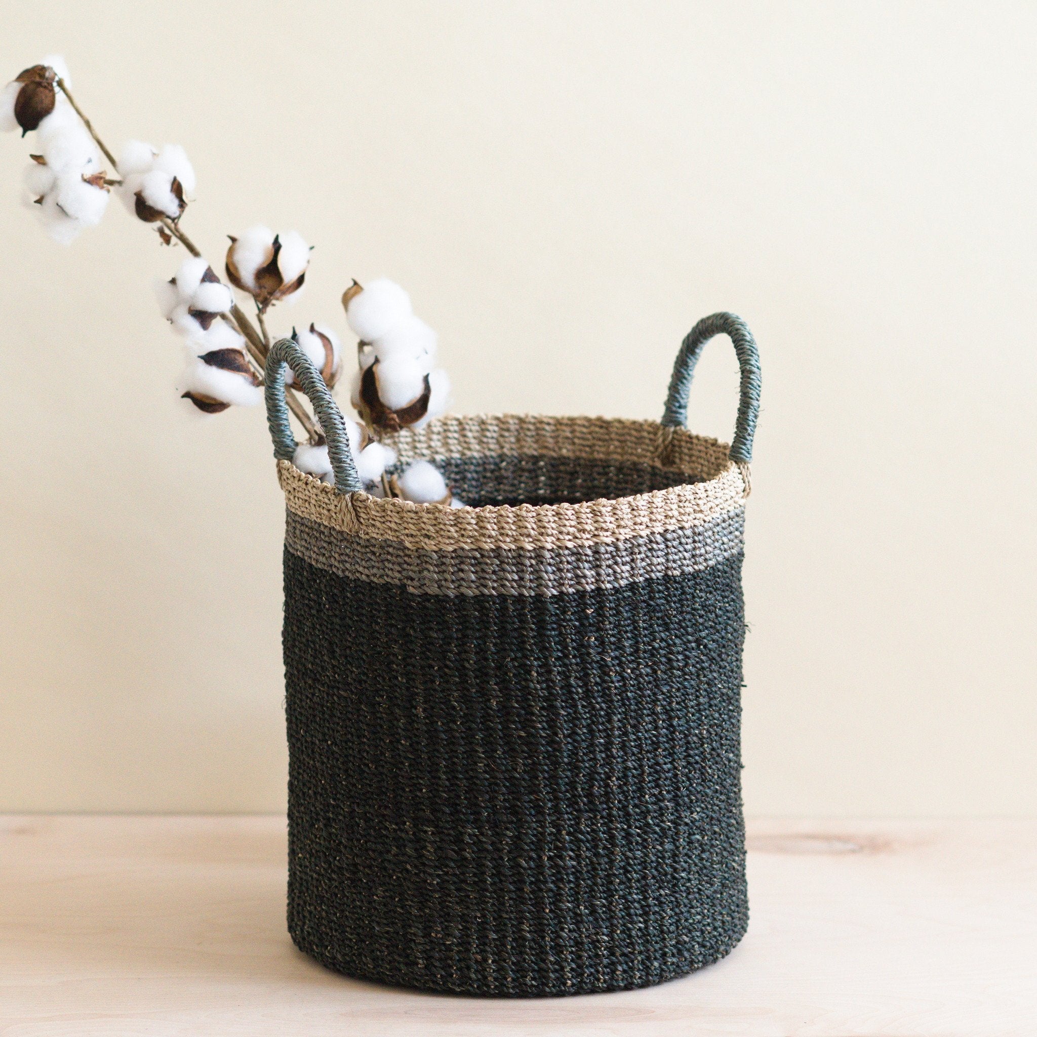 LIKHÂ Black Floor Basket with Handle - Storage Baskets | LIKHÂ