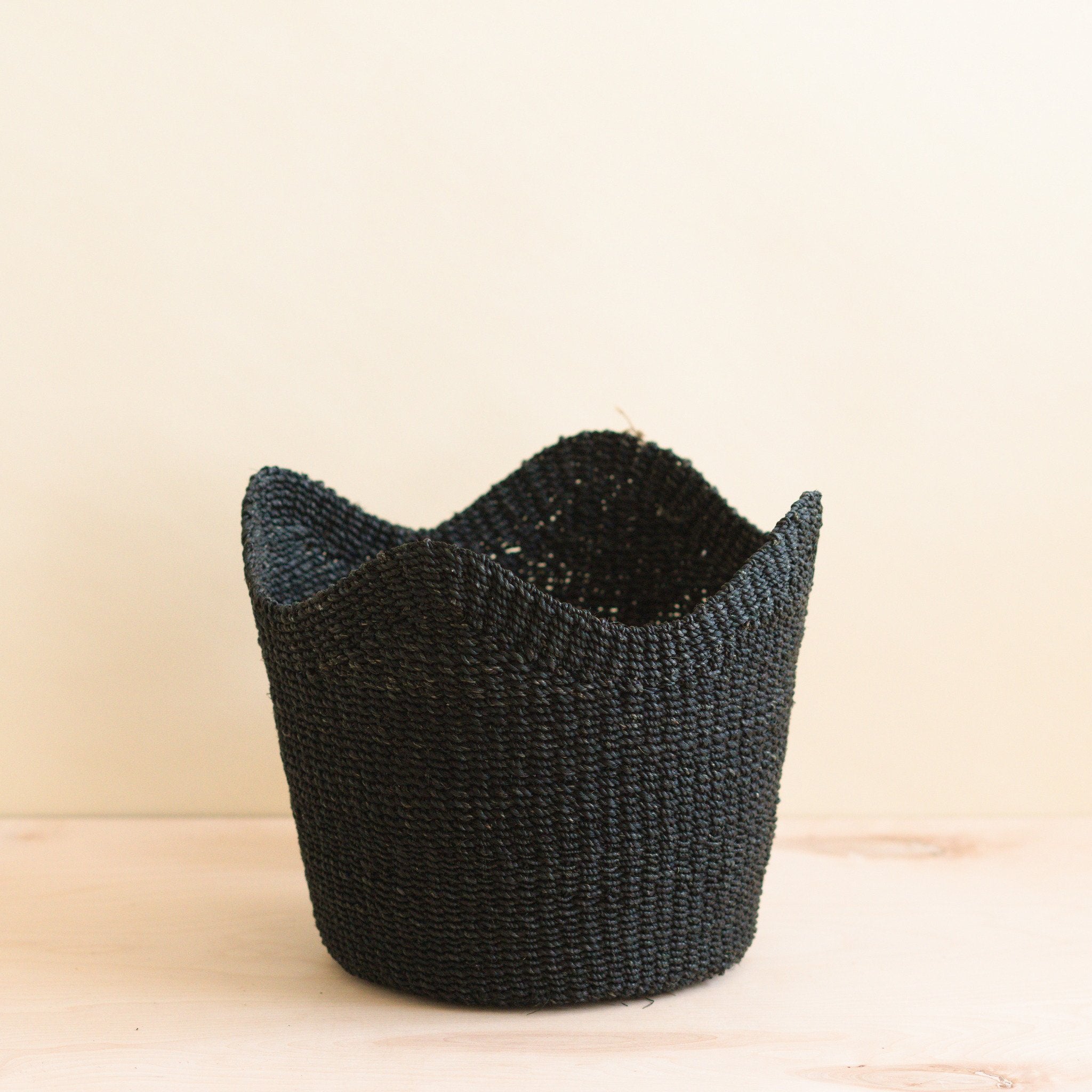 LIKHÂ Black Scallop Basket - Handwoven Basket | LIKHÂ