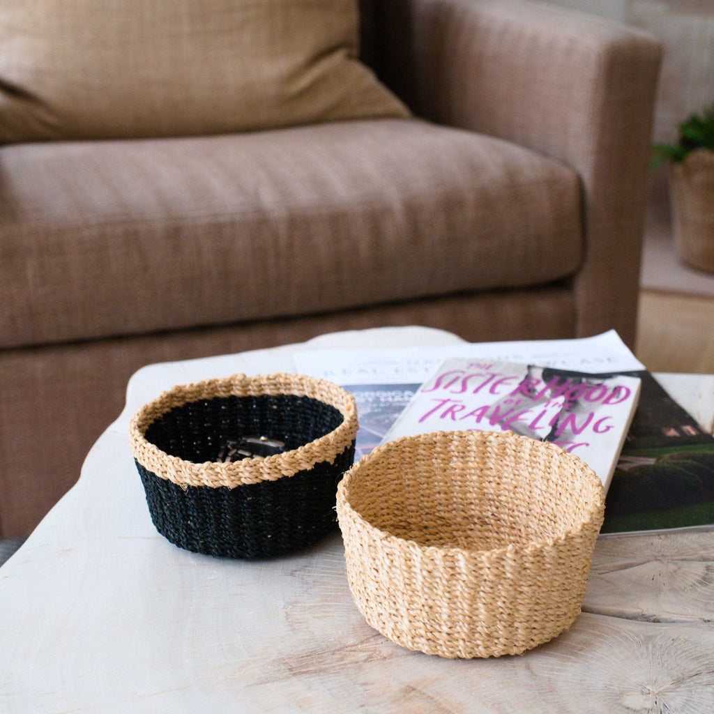 Black Small Round Tray - Mini Trinket Basket | LIKHÂ | Heirloom Boulevard