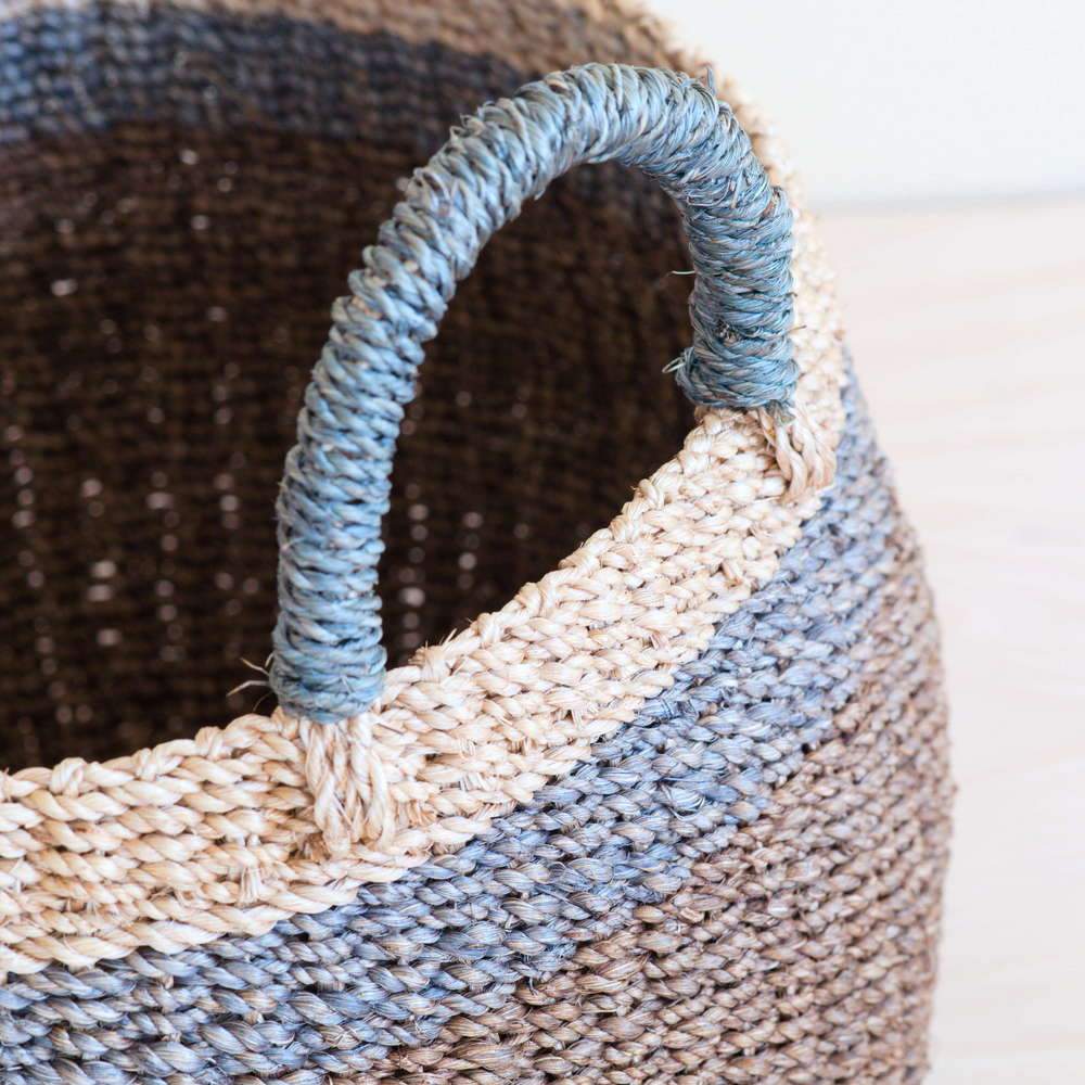 LIKHÂ Brown Tabletop Bulge Basket with Handle - Catch-all Basket | LIKHÂ