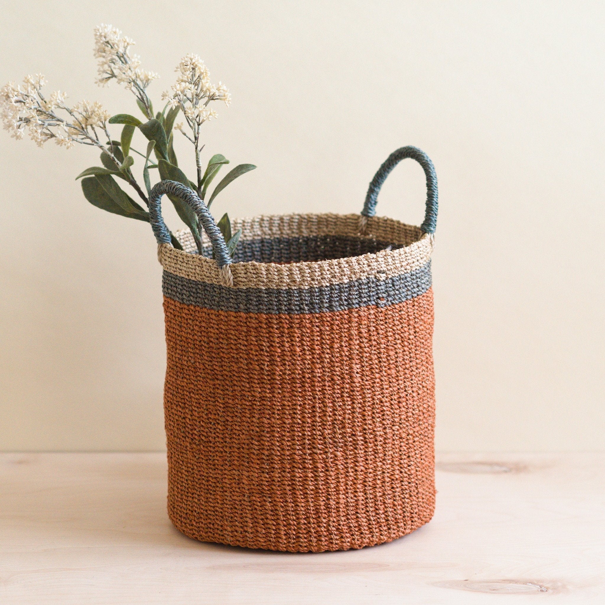 LIKHÂ Coral Floor Basket with Handle - Floor Baskets | LIKHÂ