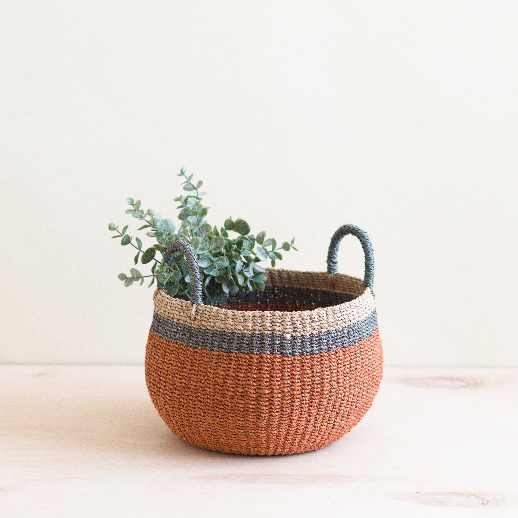 Coral Tabletop Catch-All with Handle - Handcrafted Baskets | LIKHÂ LIKHÂ | Heirloom Boulevard
