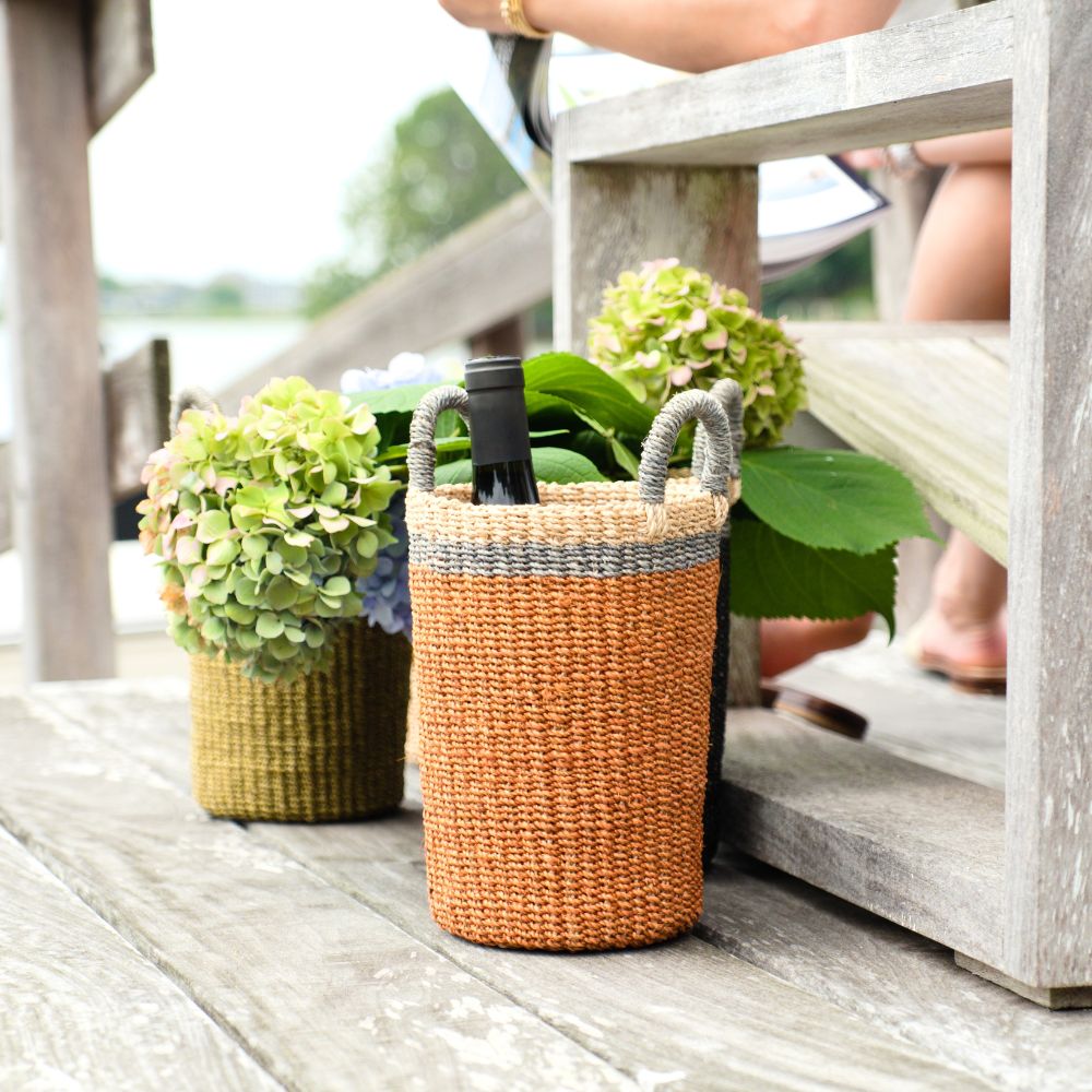 Coral Wicker Basket Vase - Decorative Basket | LIKHÂ | Heirloom Boulevard