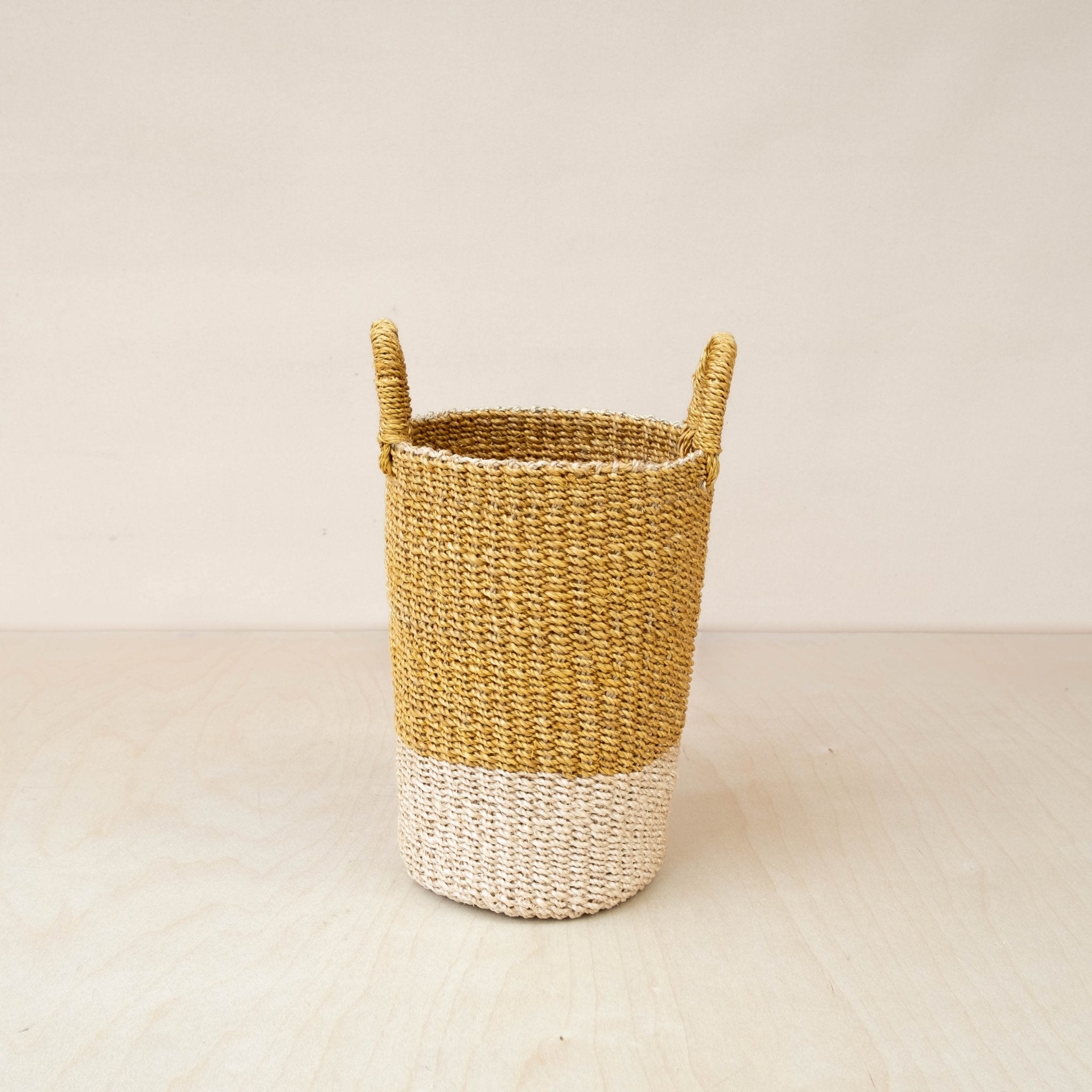 Mustard Tall Woven Basket Vase - Wicker Basket | LIKHÂ LIKHÂ | Heirloom Boulevard