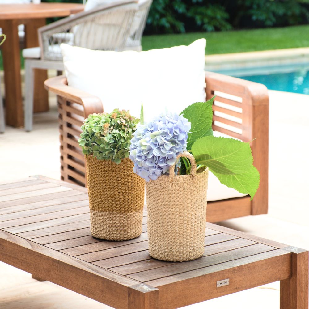 Mustard Tall Woven Basket Vase - Wicker Basket | LIKHÂ LIKHÂ | Heirloom Boulevard