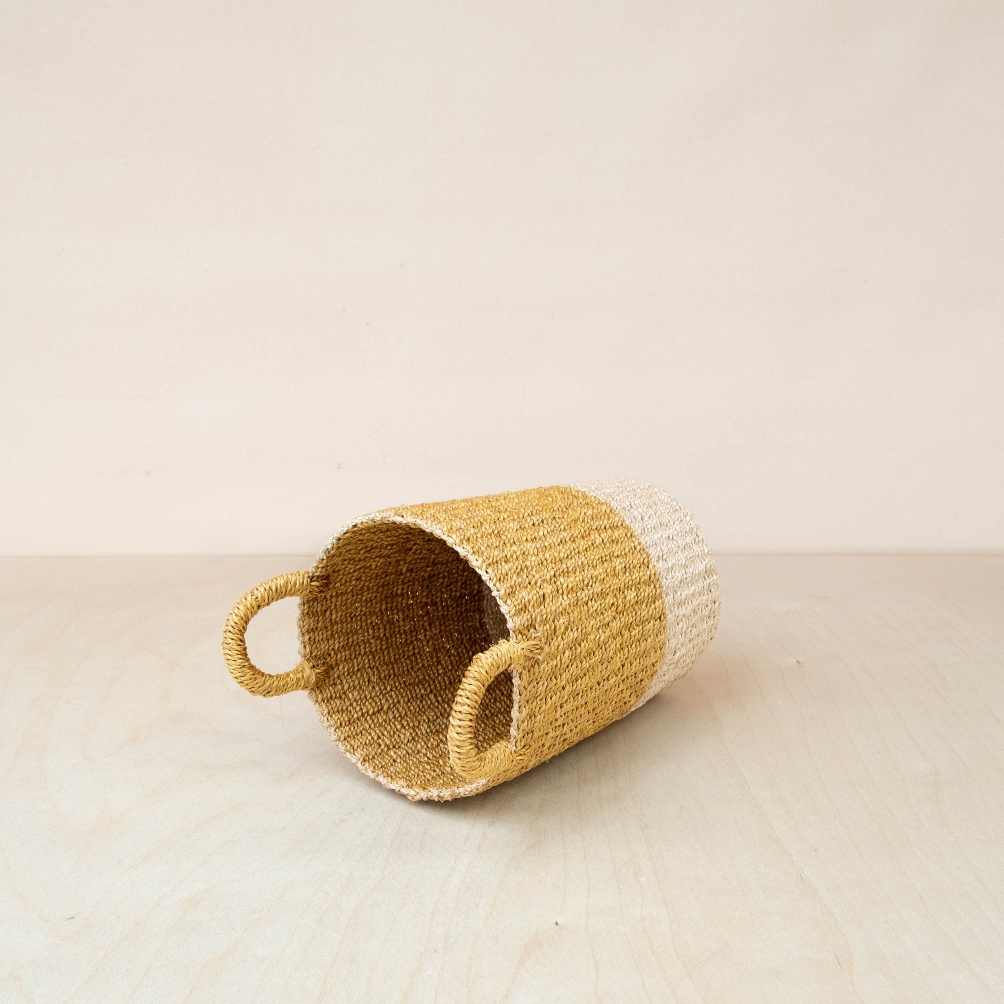 Mustard Tall Woven Basket Vase - Wicker Basket | LIKHÂ LIKHÂ | Heirloom Boulevard