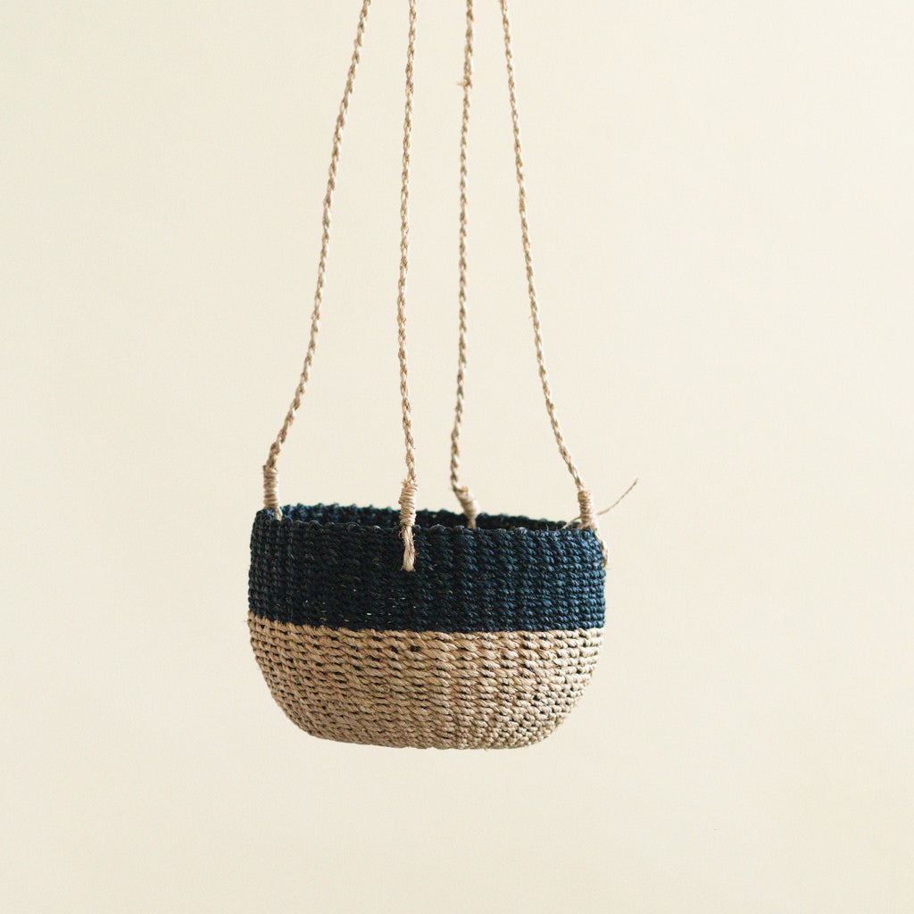 Natural + Black Colorblock Hanging Planter - Hanging Basket | LIKHÂ LIKHÂ | Heirloom Boulevard