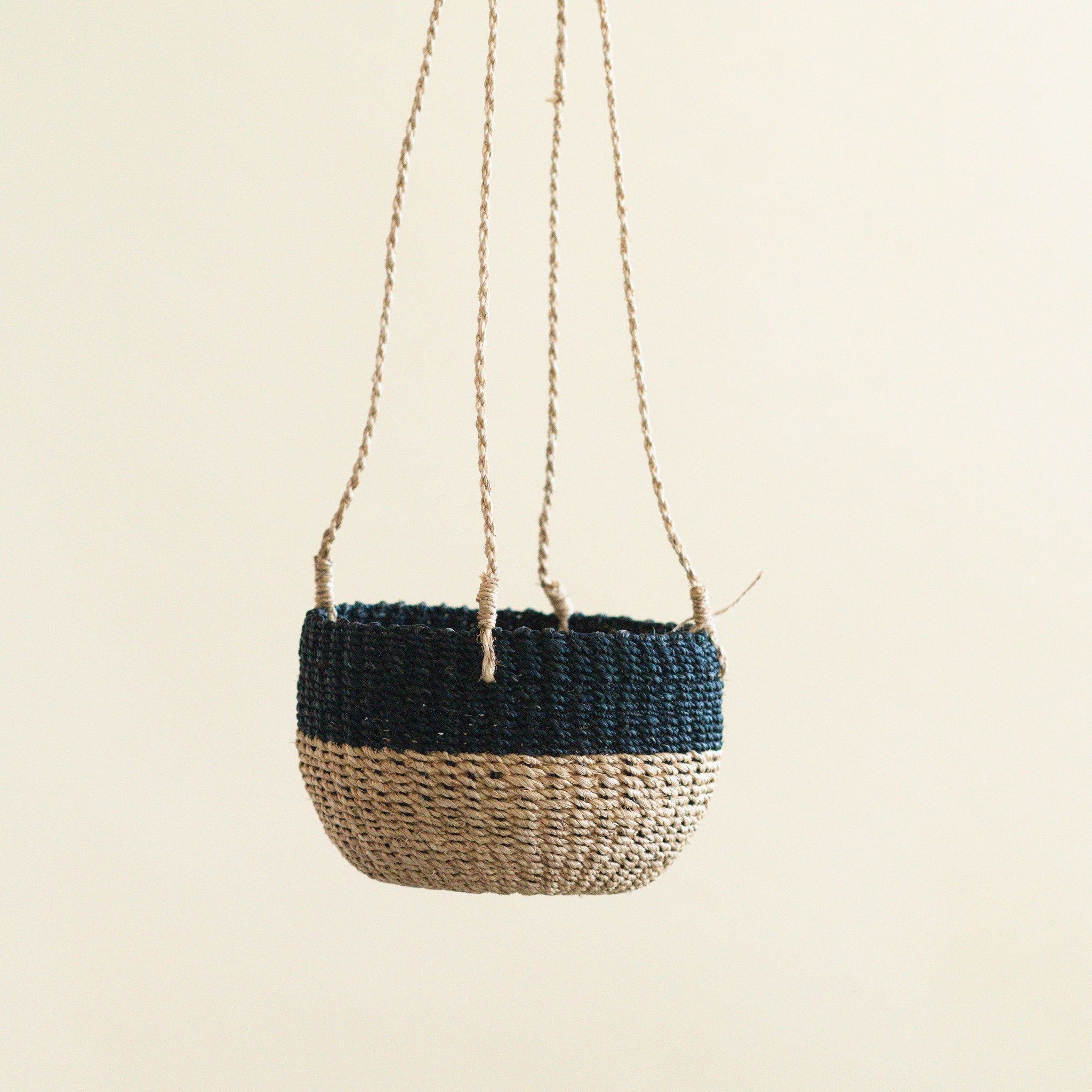Natural + Black Colorblock Hanging Planter - Hanging Basket | LIKHÂ LIKHÂ | Heirloom Boulevard