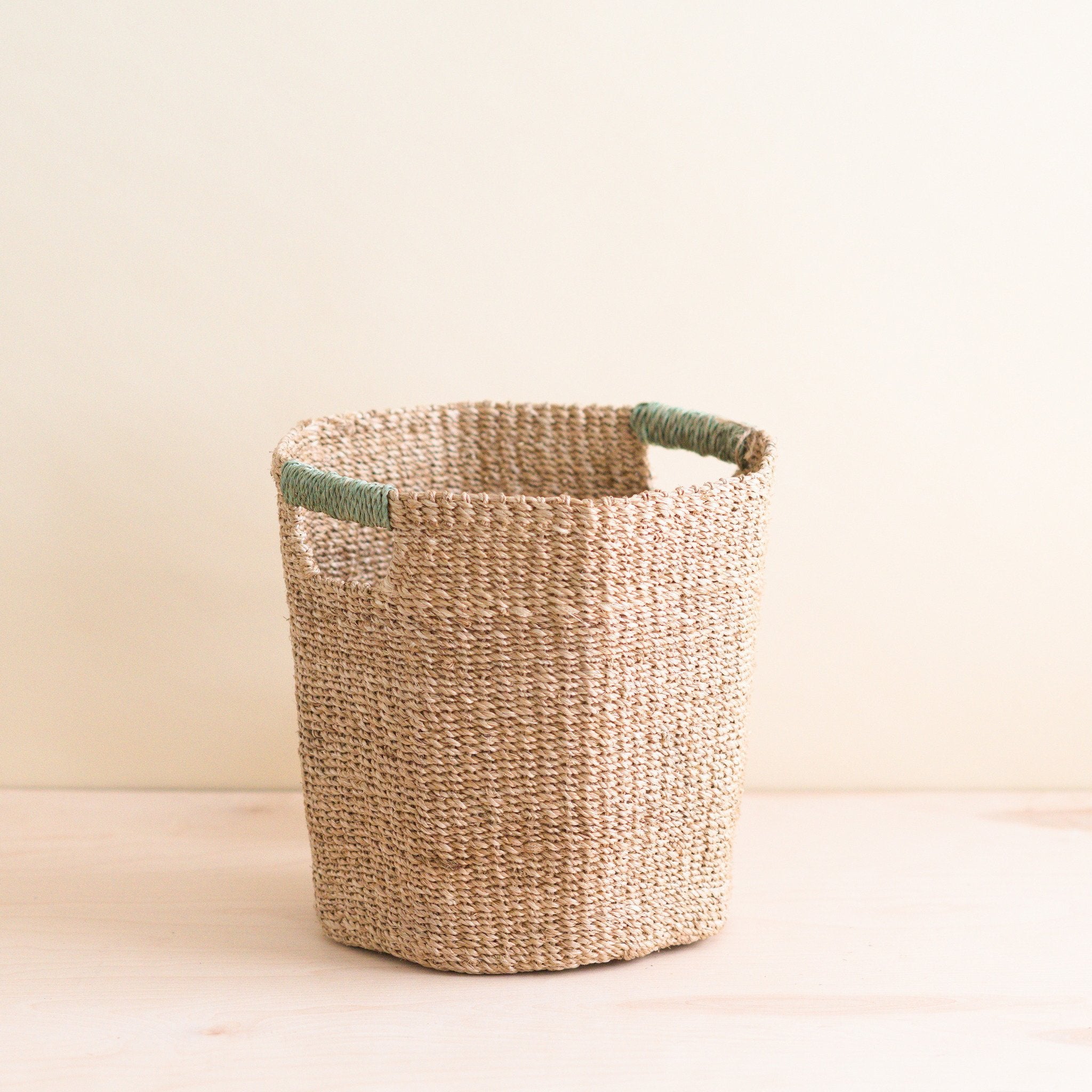 LIKHÂ Natural Octagon Basket with Sage Handle - Octagon Basket | LIKHÂ