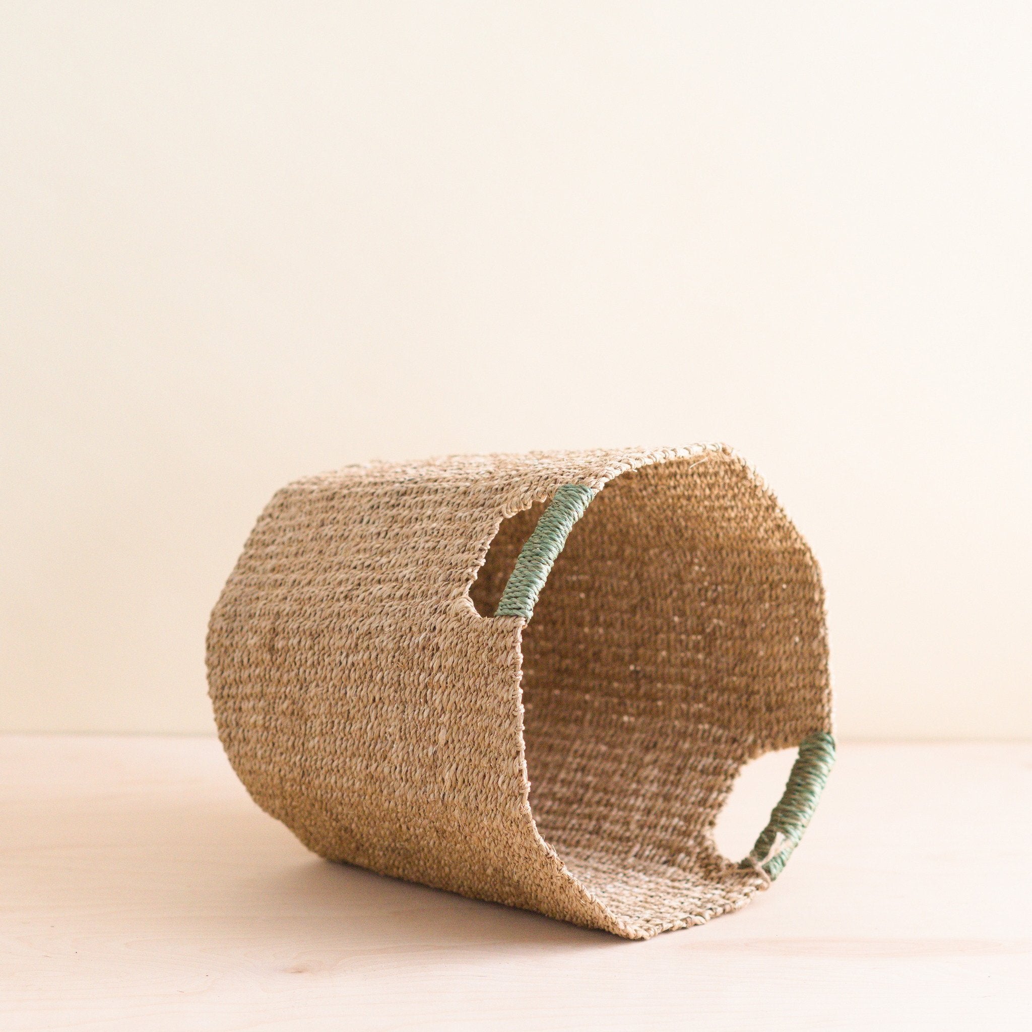 LIKHÂ Natural Octagon Basket with Sage Handle - Octagon Basket | LIKHÂ