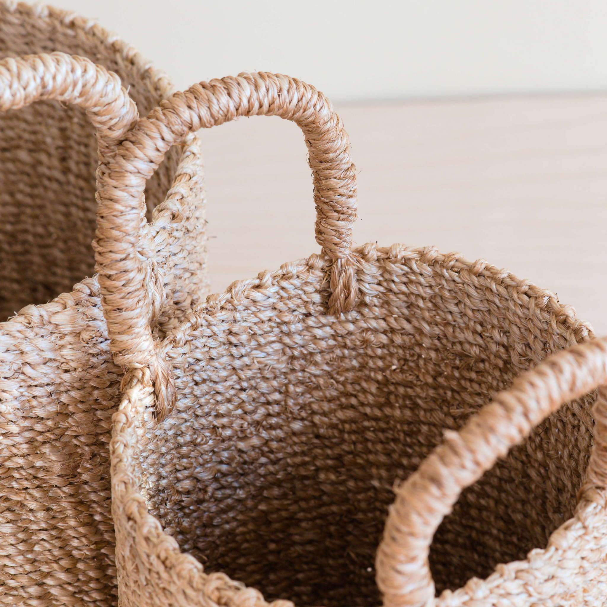 LIKHÂ Natural Tabletop Mini Basket with Handle Set of 2 - Weave Baskets | LIKHÂ LIKHÂ | Heirloom Boulevard