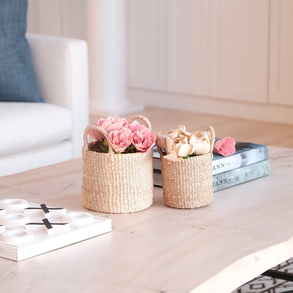 LIKHÂ Natural Tabletop Mini Basket with Handle Set of 2 - Weave Baskets | LIKHÂ | Heirloom Boulevard
