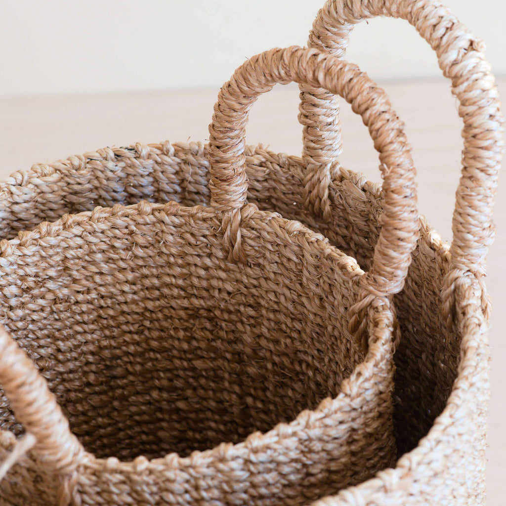 LIKHÂ Natural Tabletop Mini Basket with Handle Set of 2 - Weave Baskets | LIKHÂ | Heirloom Boulevard