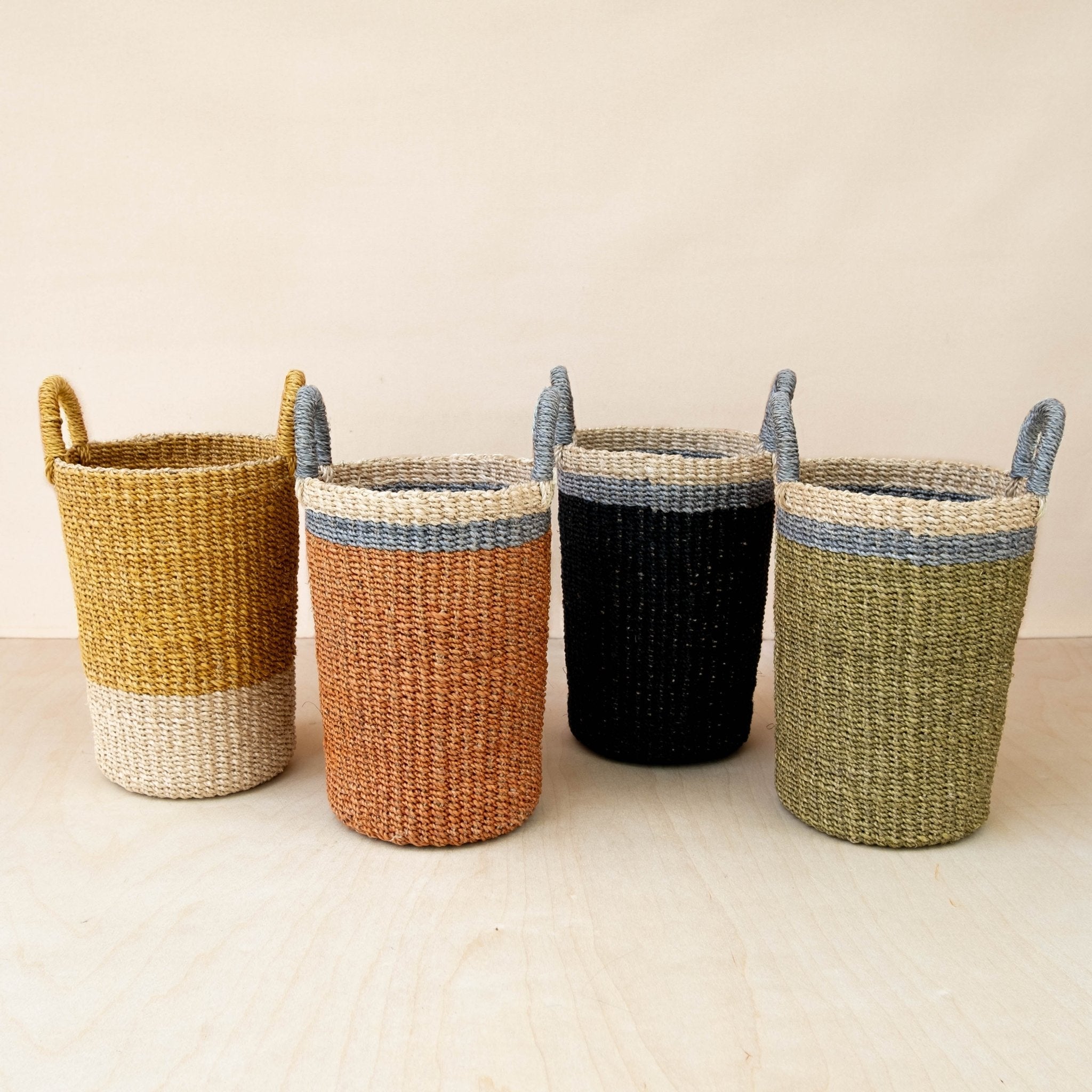 Olive Tall Wicker Basket Vase - Woven Plant Baskets | LIKHÂ LIKHÂ | Heirloom Boulevard