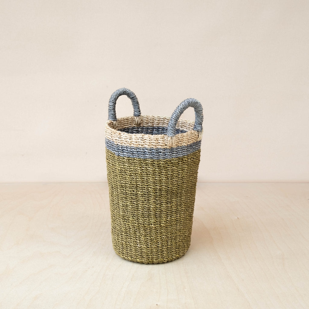 Olive Tall Wicker Basket Vase - Woven Plant Baskets | LIKHÂ LIKHÂ | Heirloom Boulevard