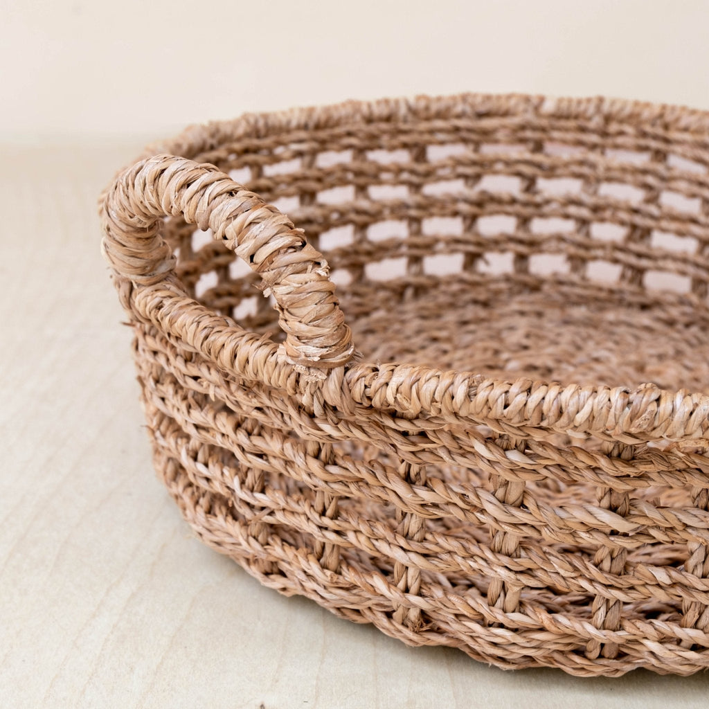 Round Open Weave Basket - Wicker Basket | LIKHÂ | Heirloom Boulevard