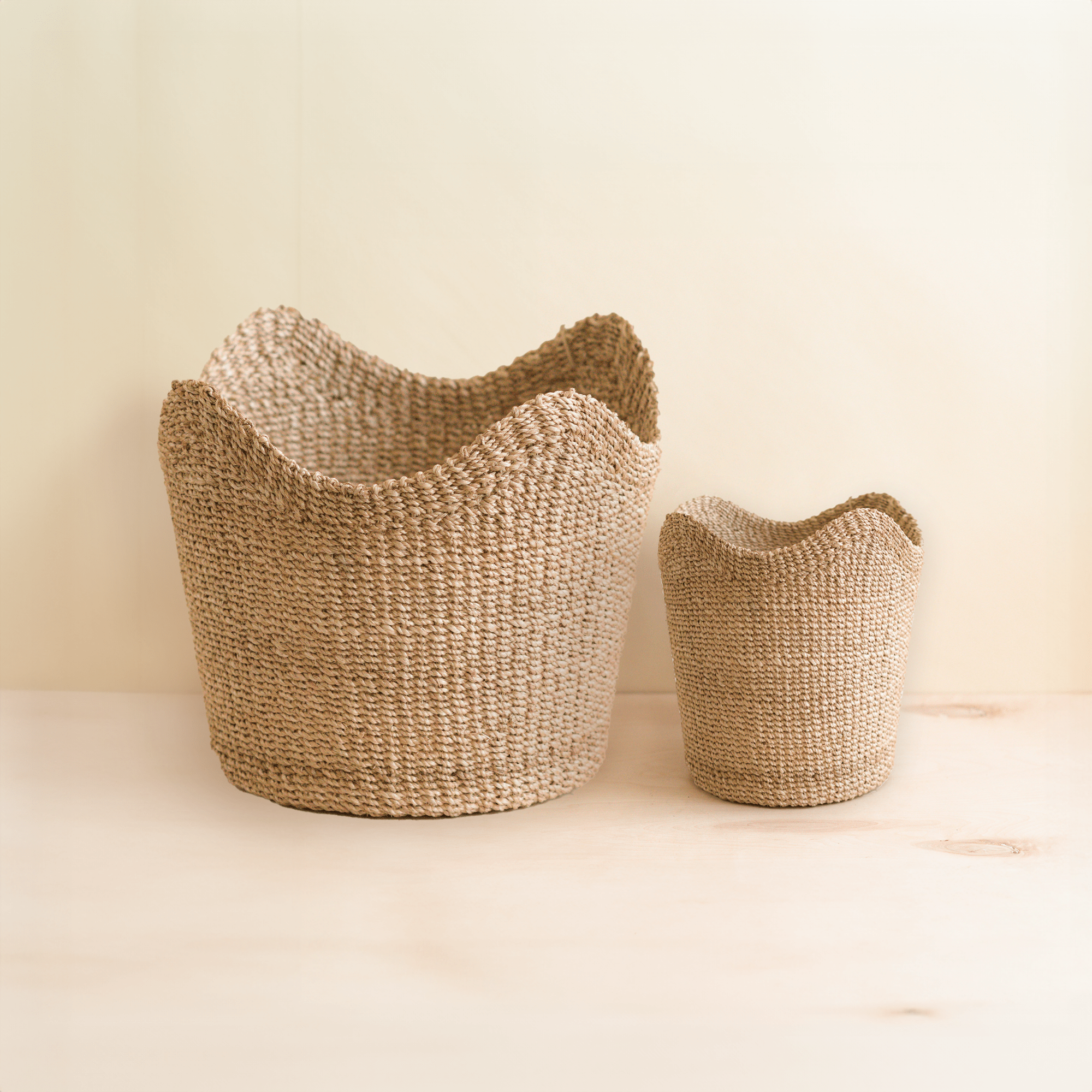 Small Natural Scallop Basket - Abaca Woven Basket | LIKHÂ | Heirloom Boulevard
