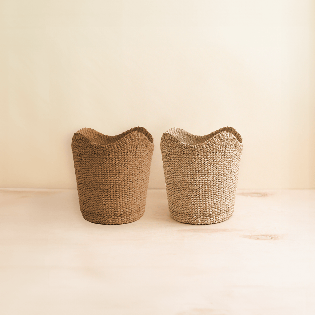 Small Tan Scallop Basket - Modern Basket | LIKHÂ LIKHÂ | Heirloom Boulevard
