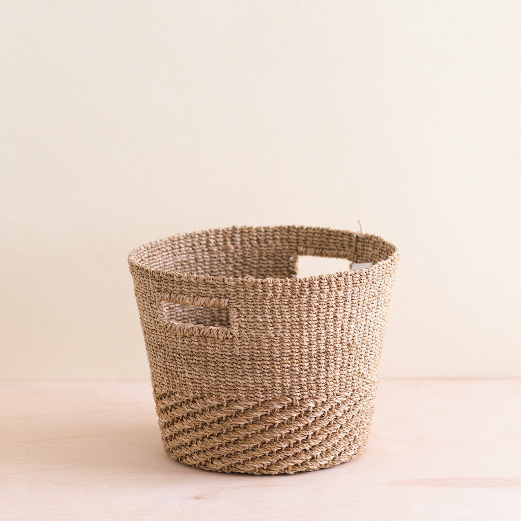 Tan + Natural Tapered Basket - Straw Basket | LIKHÂ LIKHÂ | Heirloom Boulevard