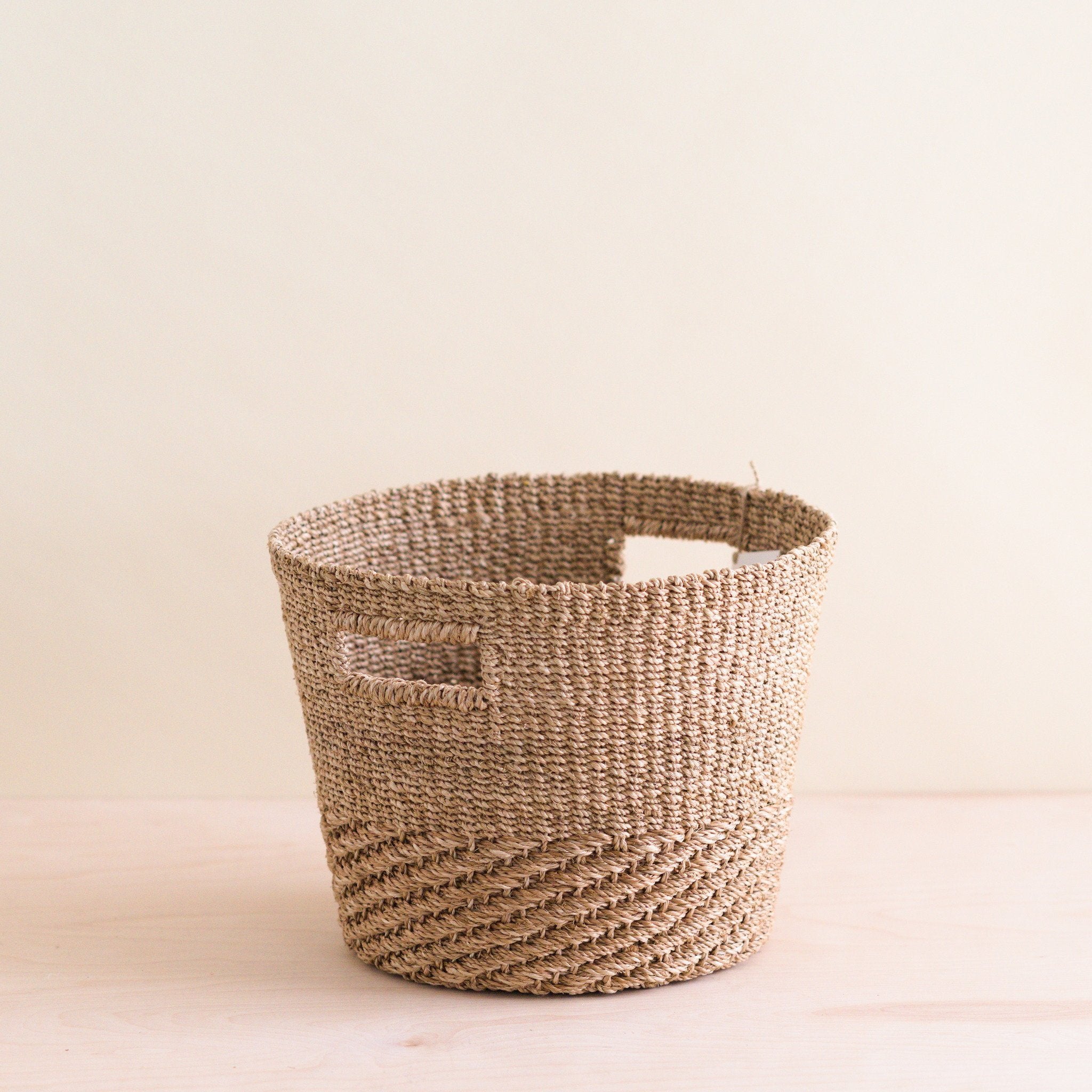 Tan + Natural Tapered Basket - Straw Basket | LIKHÂ LIKHÂ | Heirloom Boulevard