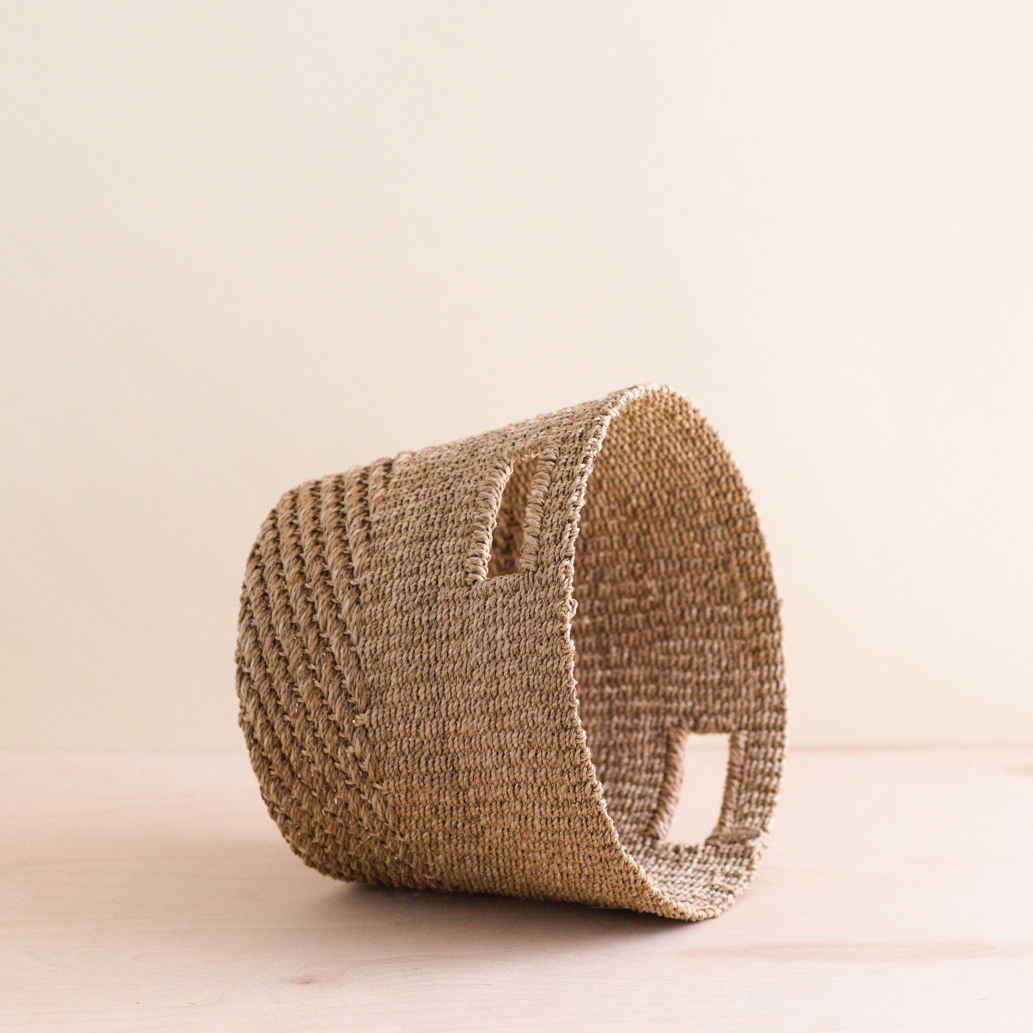 Tan + Natural Tapered Basket - Straw Basket | LIKHÂ LIKHÂ | Heirloom Boulevard