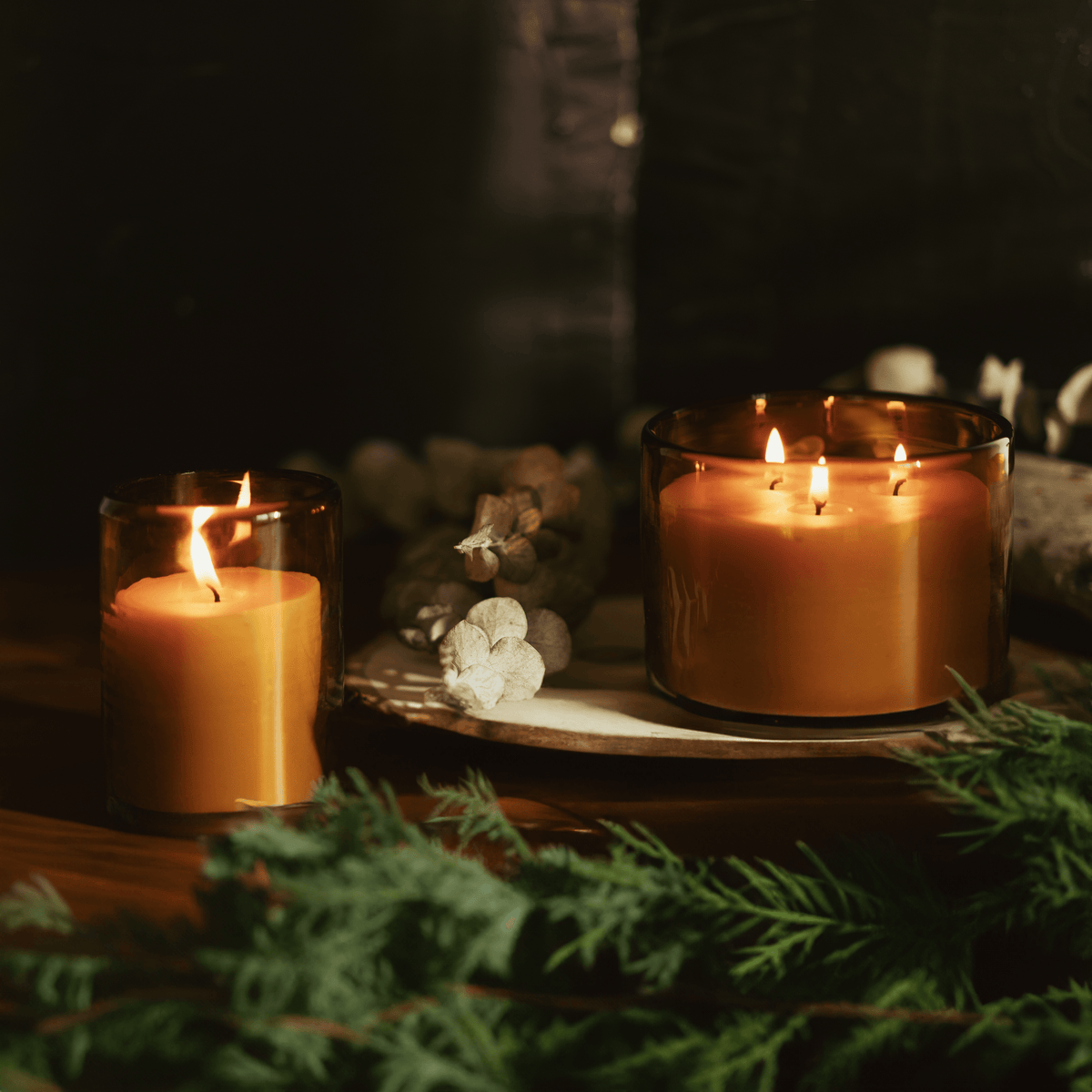 Pure Beeswax Candle in Blown Glass | Heirloom Boulevard