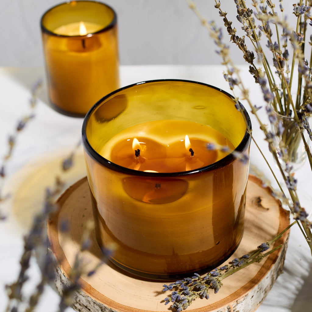 Pure Beeswax Candle in Blown Glass | Heirloom Boulevard