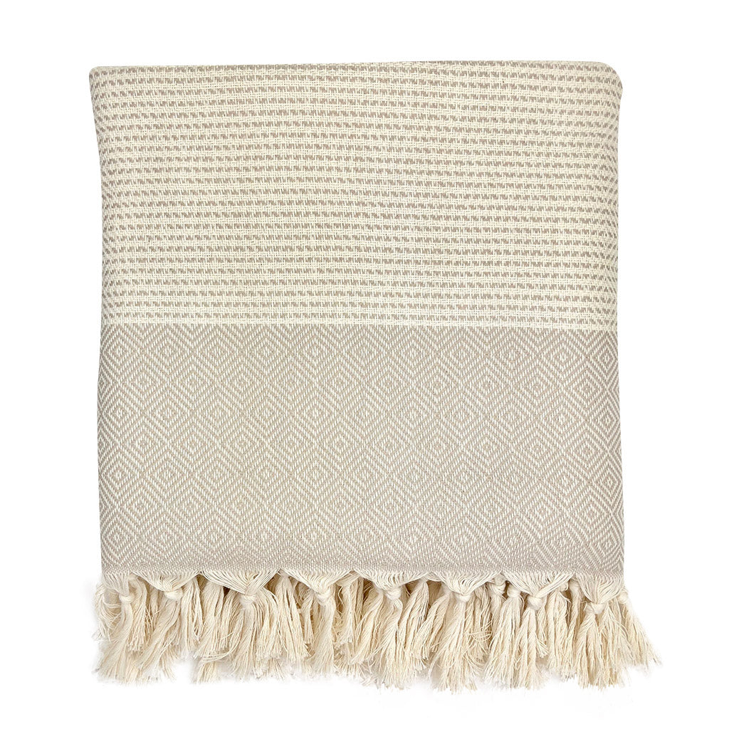 Diamond Stripe Turkish Throw SLATE + SALT | Heirloom Boulevard
