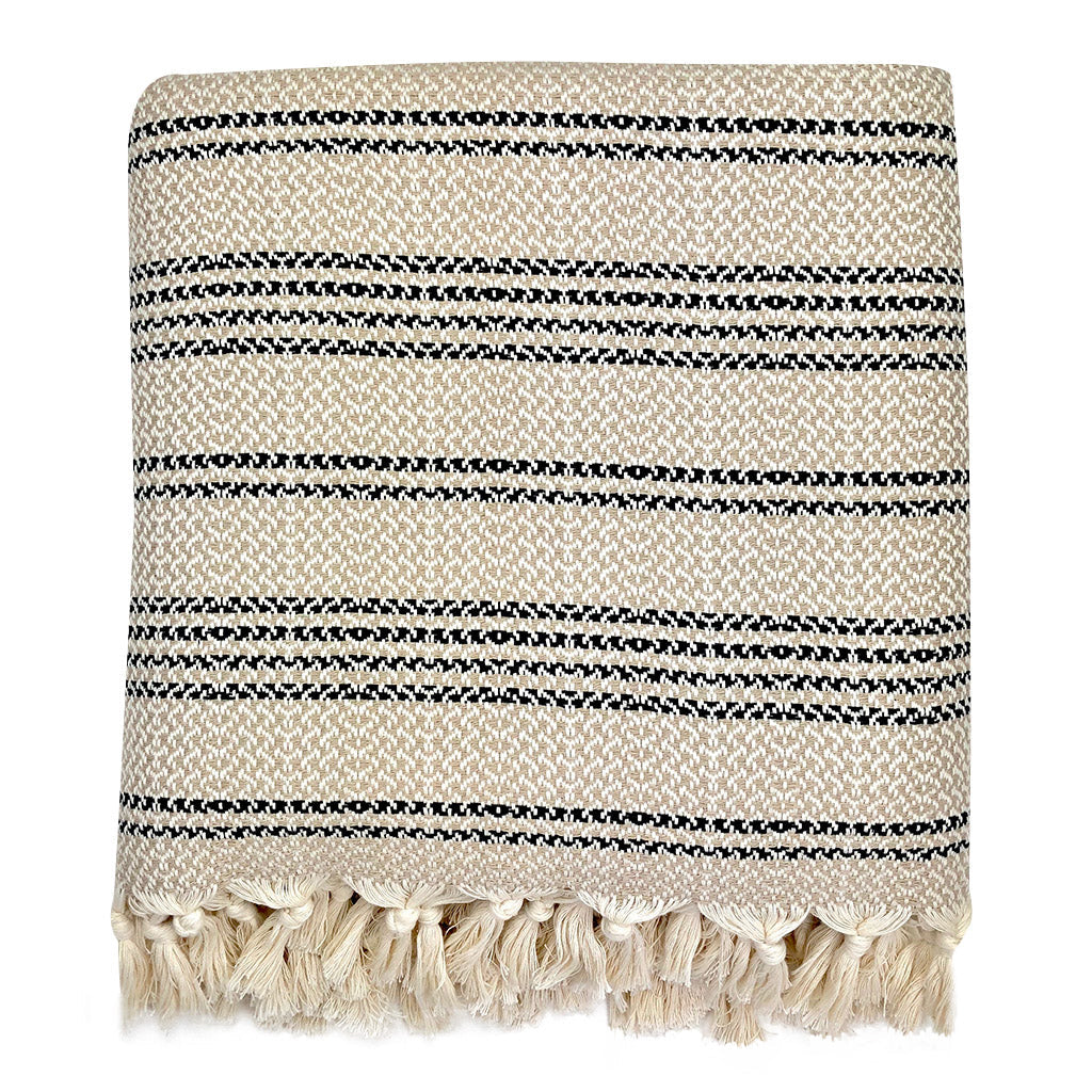 Woven Stripe Turkish Throw SLATE + SALT | Heirloom Boulevard