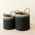 Black Baskets with Handle, set of 2 - Floor Baskets | LIKHÂ | Heirloom Boulevard