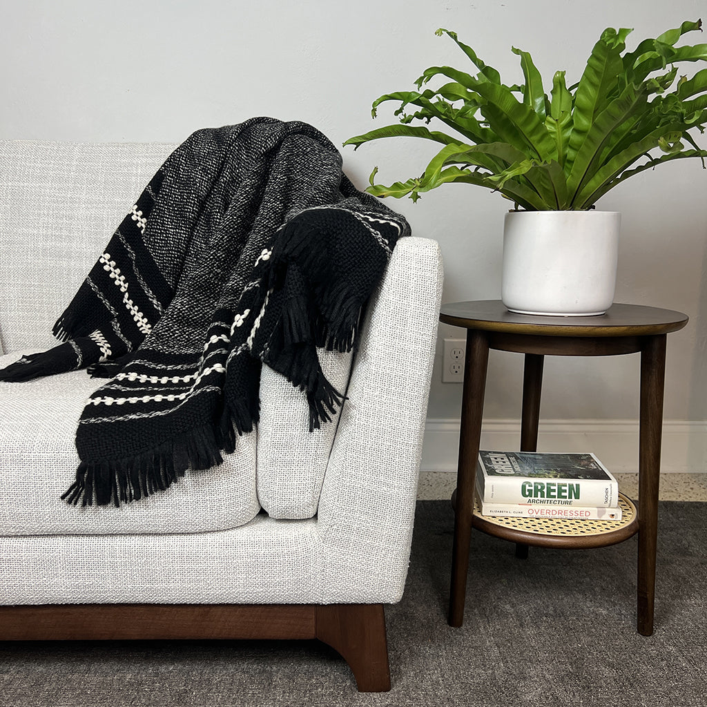 Chunky Cuzco Alpaca Throw SLATE + SALT | Heirloom Boulevard