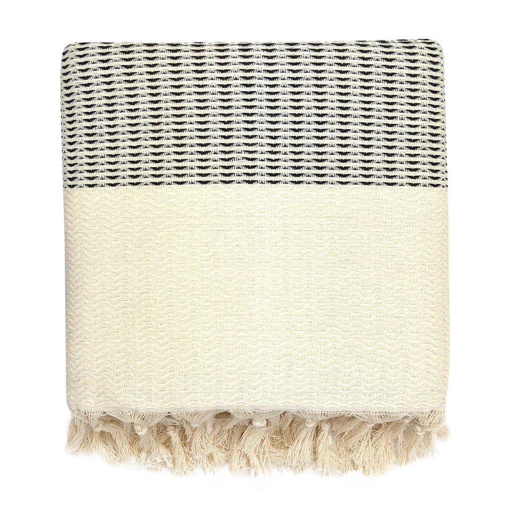 Plush Wavy Turkish Throw SLATE + SALT | Heirloom Boulevard