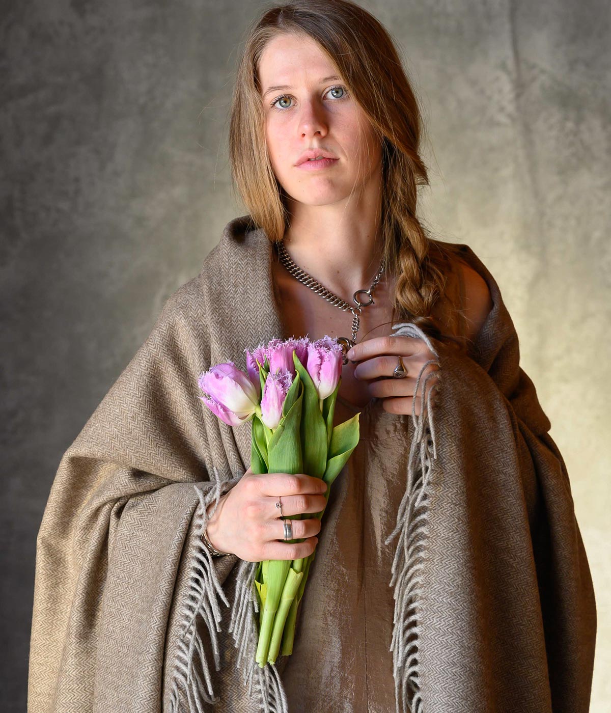 Bloomist Cappuccino Herringbone Woven Yak Down Throw | Heirloom Boulevard