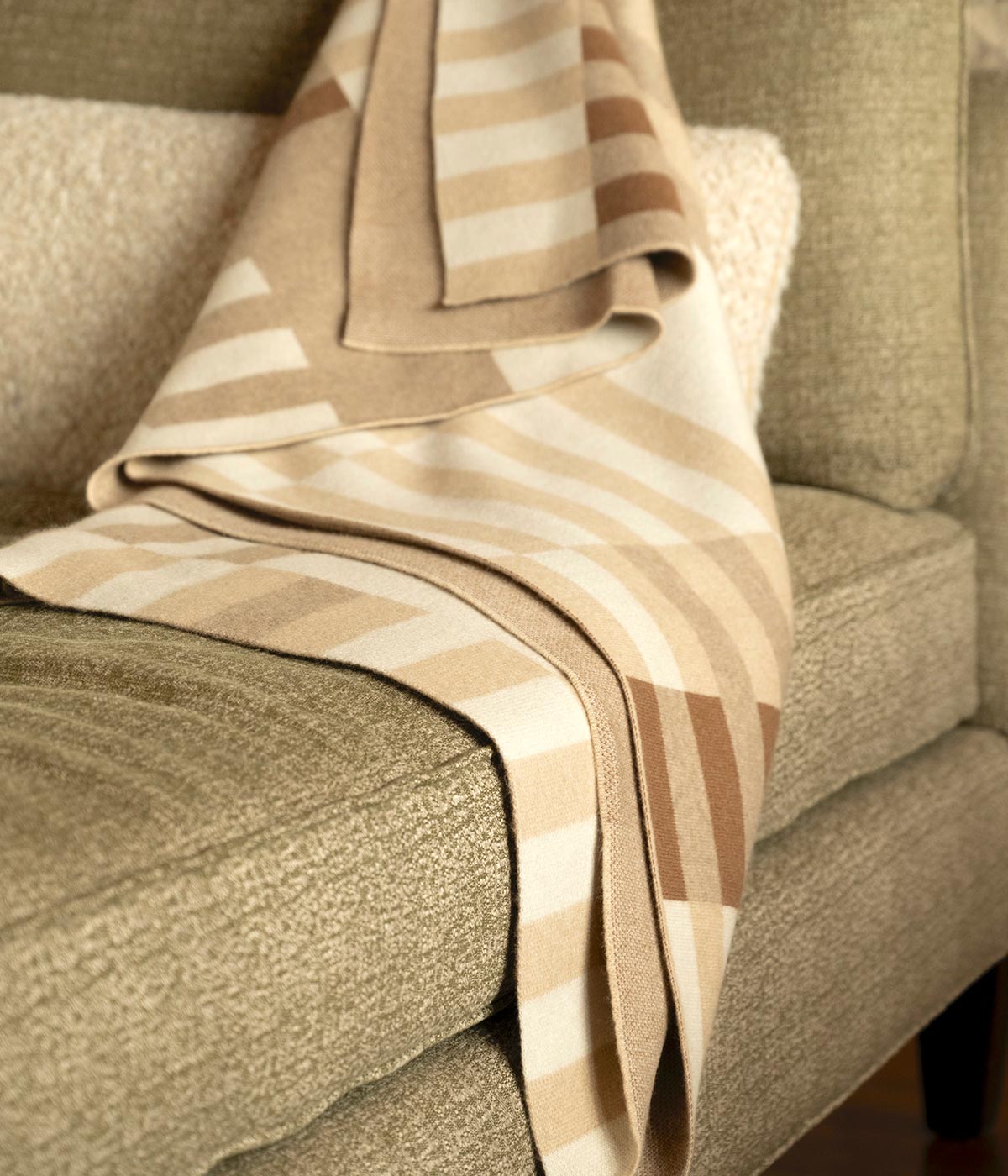 Bauhaus Cognac Knit Cashmere Throw | Heirloom Boulevard