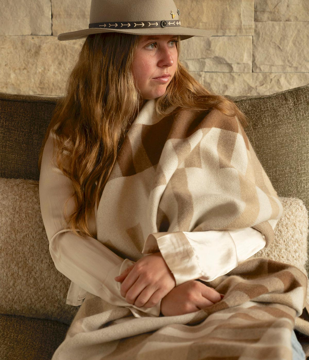 Bauhaus Cognac Knit Cashmere Throw | Heirloom Boulevard
