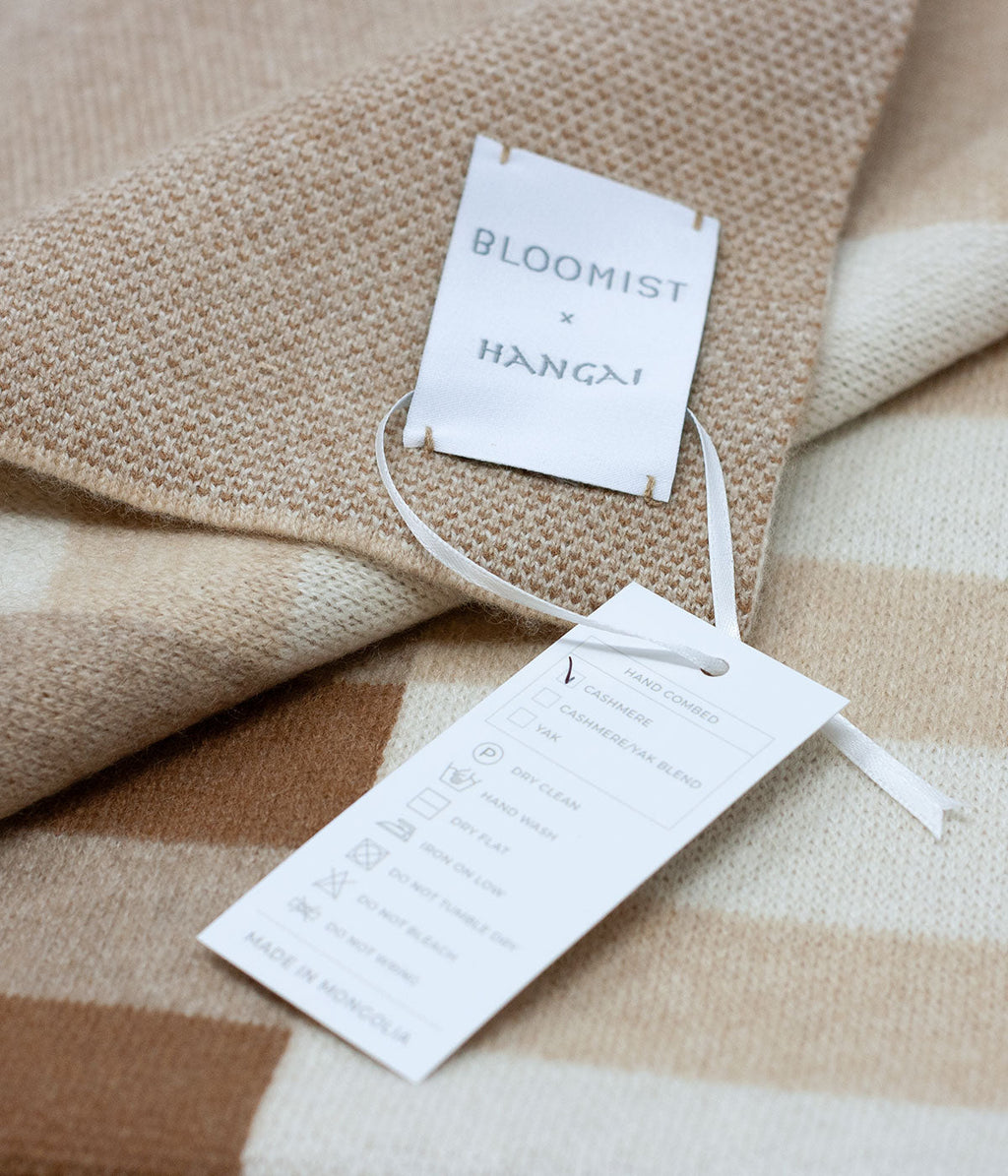 Bauhaus Cognac Knit Cashmere Throw | Heirloom Boulevard