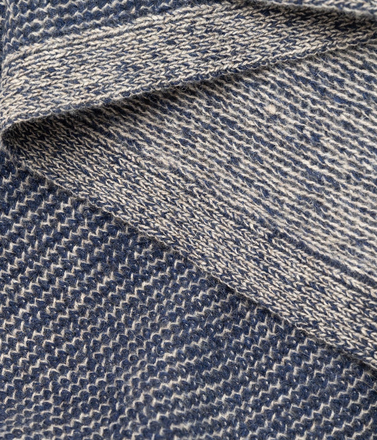 Bloomist Cobalt and Platinum Yak Down Beehive Knit Throw | Heirloom Boulevard