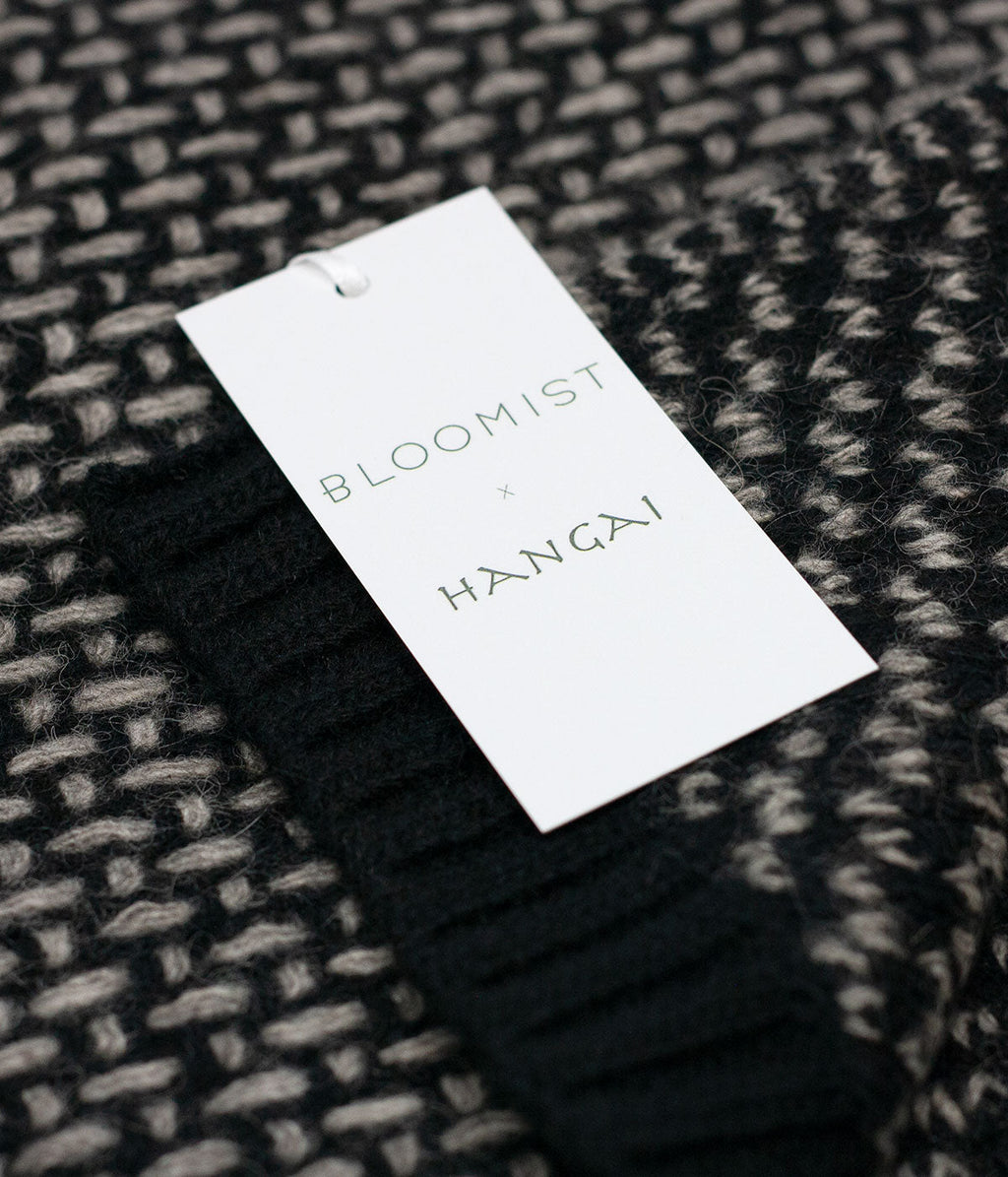 Platinum and Black Yak Down Taiga Throw | Heirloom Boulevard