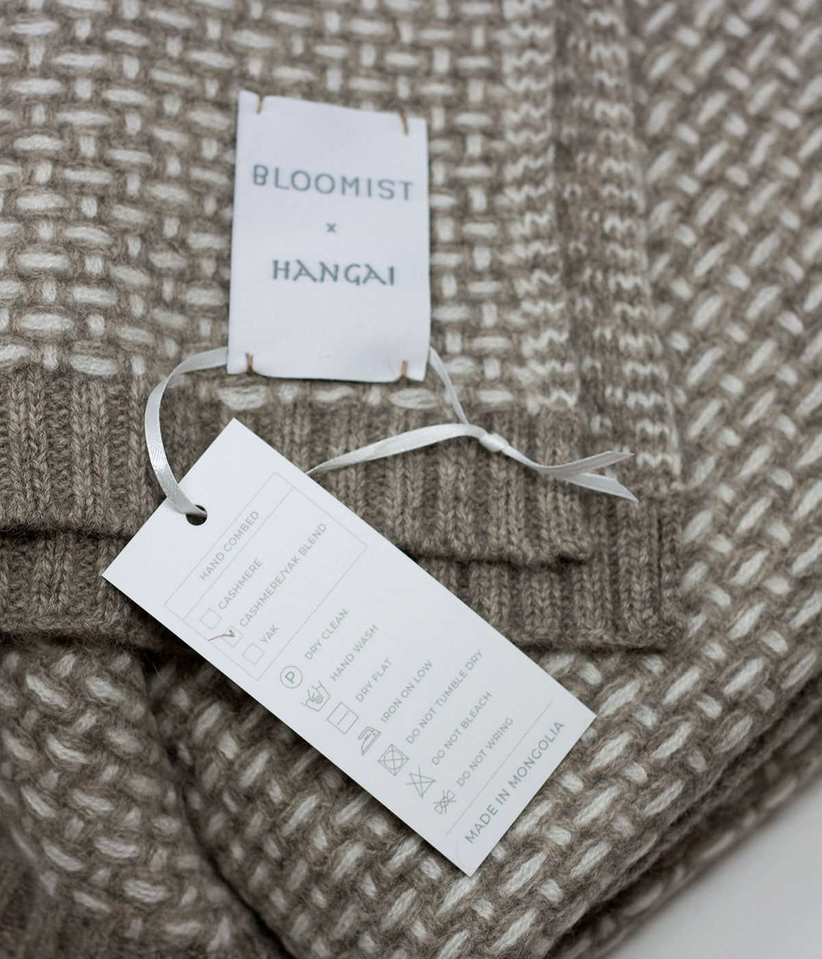 White Cashmere and Platinum Yak Down Taiga Throw | Heirloom Boulevard