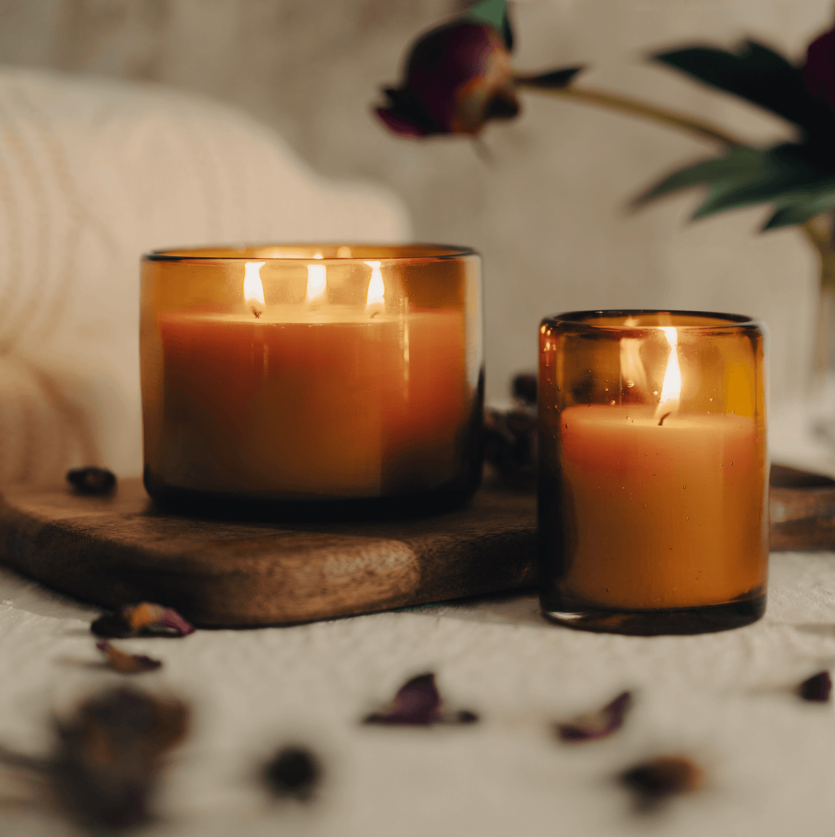 Pure Beeswax Candle in Blown Glass | Heirloom Boulevard