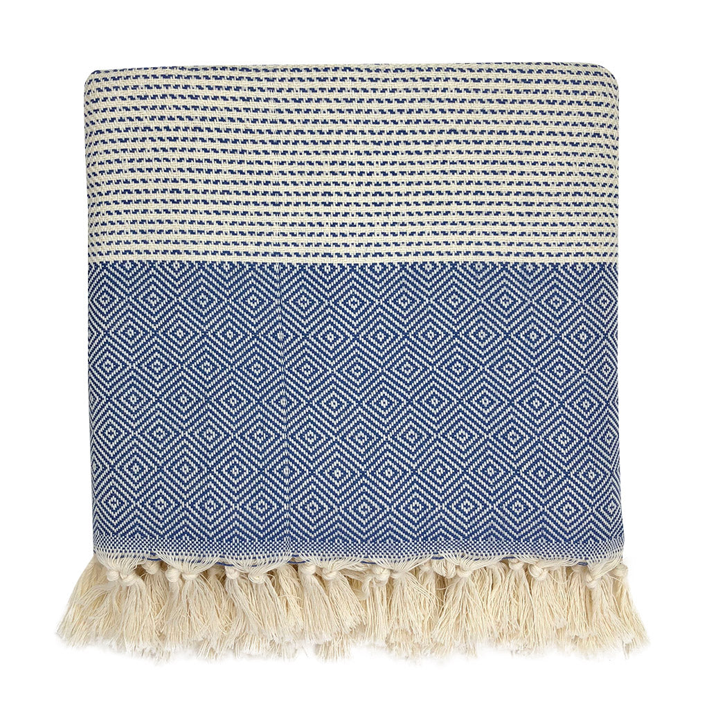 Diamond Stripe Turkish Throw SLATE + SALT | Heirloom Boulevard