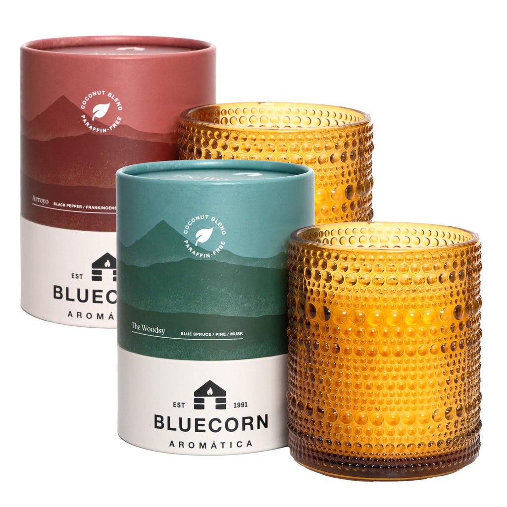 Bluecorn Candles Winter Scented Candle Pair: Pine & Spice Aromática | Heirloom Boulevard