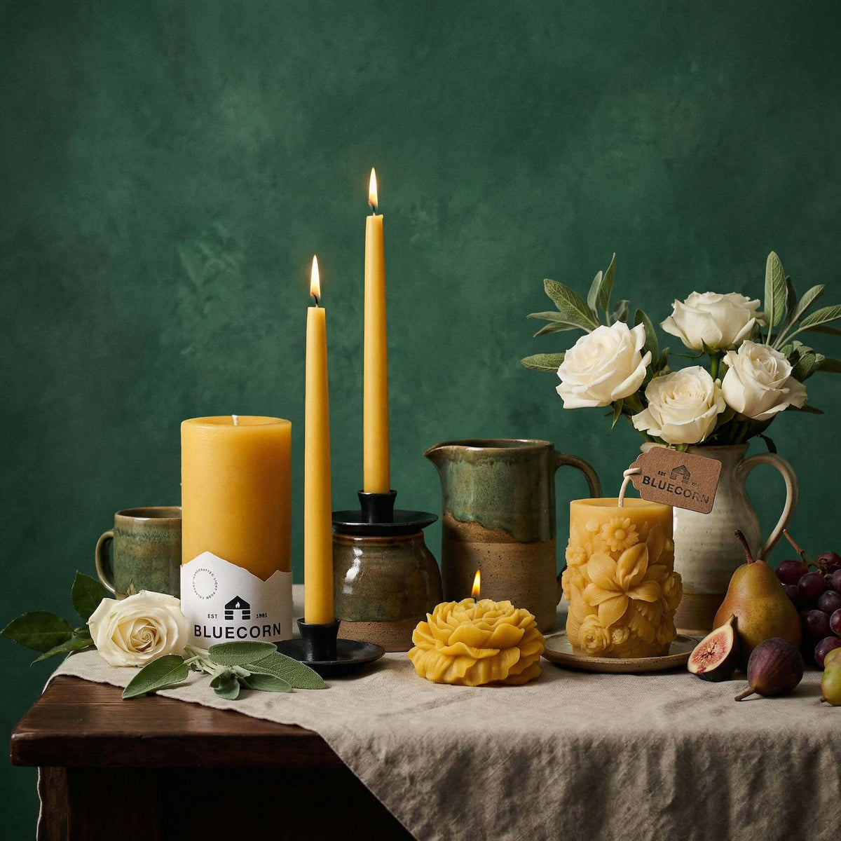 Hand-Dipped Beeswax Taper Candles - Bulk 4-Pair Bundle | Heirloom Boulevard
