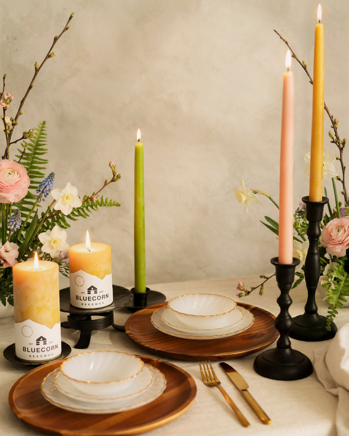 Hand-Dipped Beeswax Taper Candles - Bulk 4-Pair Bundle | Heirloom Boulevard
