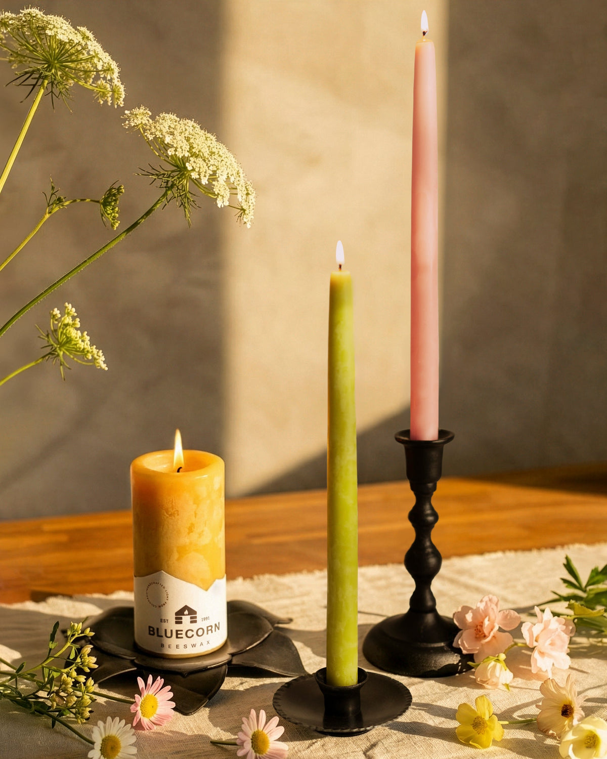 Hand-Dipped Beeswax Taper Candles - Bulk 4-Pair Bundle | Heirloom Boulevard