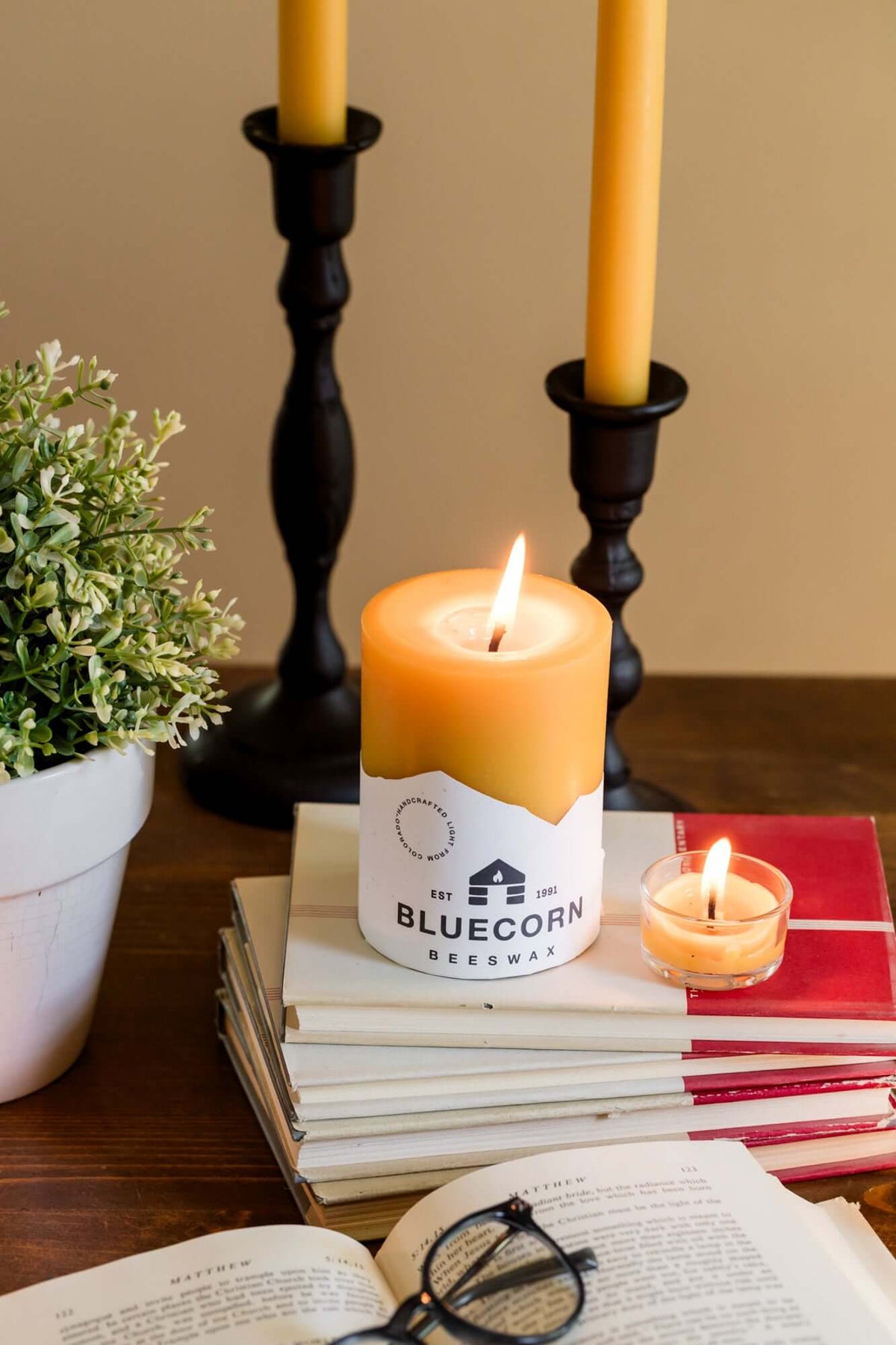 Bluecorn Candles Pure Beeswax Tea Light Candles
